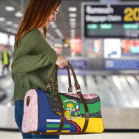 Central African Republic Travel Bag with Multicolor Tribal Design and National Emblem - Wonder Print Shop