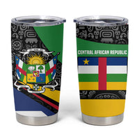 Central African Republic Tumbler Cup with Multicolor Tribal Design and National Emblem - Wonder Print Shop