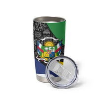 Central African Republic Tumbler Cup with Multicolor Tribal Design and National Emblem - Wonder Print Shop