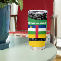 Central African Republic Tumbler Cup with Multicolor Tribal Design and National Emblem - Wonder Print Shop