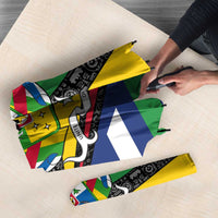Central African Republic Umbrella with Multicolor Tribal Design and National Emblem - Wonder Print Shop