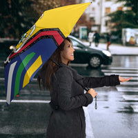 Central African Republic Umbrella with Multicolor Tribal Design and National Emblem - Wonder Print Shop