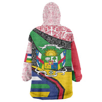 Central African Republic Wearable Blanket Hoodie with Multicolor Tribal Design and National Emblem - Wonder Print Shop