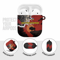 Central African Republic AirPods Case with Red Black Nature Design and Buffalo Pattern - Wonder Print Shop