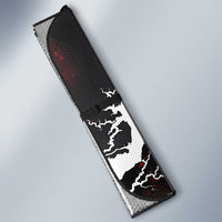 Central African Republic Auto Sun Shade with Red Black Nature Design and Buffalo Pattern - Wonder Print Shop