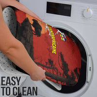 Central African Republic Bathroom Set with Red Black Nature Design and Buffalo Pattern - Wonder Print Shop