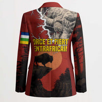 Central African Republic Blazer with Red Black Nature Design and Buffalo Pattern - Wonder Print Shop