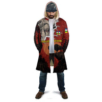 Central African Republic Cloak with Red Black Nature Design and Buffalo Pattern - Wonder Print Shop