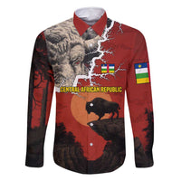 Central African Republic Family Matching Long Sleeve Bodycon Dress and Hawaiian Shirt with Red Black Nature Design and Buffalo Pattern - Wonder Print Shop