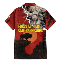 Central African Republic Family Matching Mermaid Dress and Hawaiian Shirt with Red Black Nature Design and Buffalo Pattern - Wonder Print Shop