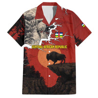 Central African Republic Family Matching Tank Maxi Dress and Hawaiian Shirt with Red Black Nature Design and Buffalo Pattern - Wonder Print Shop
