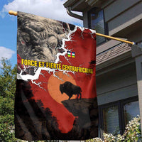 Central African Republic Garden Flag with Red Black Nature Design and Buffalo Pattern - Wonder Print Shop