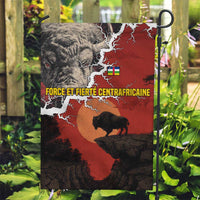 Central African Republic Garden Flag with Red Black Nature Design and Buffalo Pattern - Wonder Print Shop