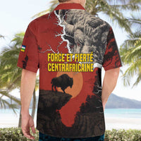 Central African Republic Hawaiian Shirt with Red Black Nature Design and Buffalo Pattern - Wonder Print Shop