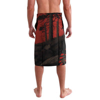 Central African Republic Lavalava with Red Black Nature Design and Buffalo Pattern - Wonder Print Shop