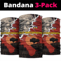 Central African Republic Neck Gaiter with Red Black Nature Design and Buffalo Pattern - Wonder Print Shop