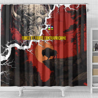 Central African Republic Shower Curtain with Red Black Nature Design and Buffalo Pattern - Wonder Print Shop