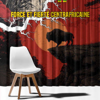 Central African Republic Window Curtain with Red Black Nature Design and Buffalo Pattern - Wonder Print Shop