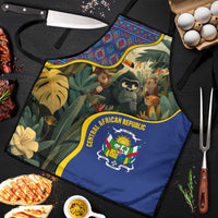 Central African Republic Apron with Jungle Animal Design and National Emblem Pattern - Wonder Print Shop