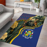 Central African Republic Area Rug with Jungle Animal Design and National Emblem Pattern - Wonder Print Shop