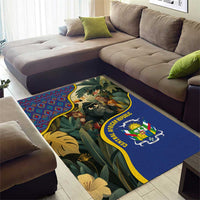 Central African Republic Area Rug with Jungle Animal Design and National Emblem Pattern - Wonder Print Shop