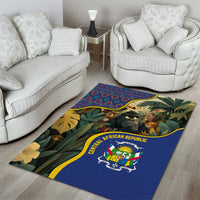 Central African Republic Area Rug with Jungle Animal Design and National Emblem Pattern - Wonder Print Shop
