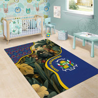 Central African Republic Area Rug with Jungle Animal Design and National Emblem Pattern - Wonder Print Shop
