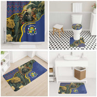 Central African Republic Bathroom Set with Jungle Animal Design and National Emblem Pattern - Wonder Print Shop