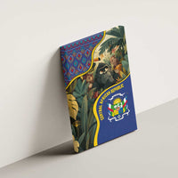 Central African Republic Canvas Wall Art with Jungle Animal Design and National Emblem Pattern - Wonder Print Shop