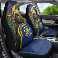 Central African Republic Car Seat Cover with Jungle Animal Design and National Emblem Pattern - Wonder Print Shop