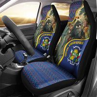 Central African Republic Car Seat Cover with Jungle Animal Design and National Emblem Pattern - Wonder Print Shop