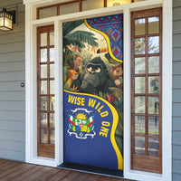 Central African Republic Door Cover with Jungle Animal Design and National Emblem Pattern - Wonder Print Shop