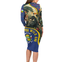 Central African Republic Family Matching Long Sleeve Bodycon Dress and Hawaiian Shirt with Jungle Animal Design and National Emblem Pattern - Wonder Print Shop