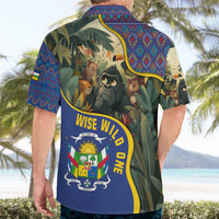 Central African Republic Hawaiian Shirt with Jungle Animal Design and National Emblem Pattern - Wonder Print Shop