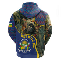 Central African Republic Hoodie with Jungle Animal Design and National Emblem Pattern - Wonder Print Shop