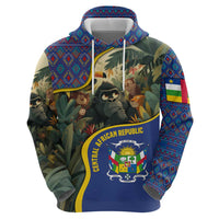 Central African Republic Hoodie with Jungle Animal Design and National Emblem Pattern - Wonder Print Shop