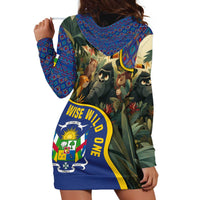 Central African Republic Hoodie Dress with Jungle Animal Design and National Emblem Pattern - Wonder Print Shop