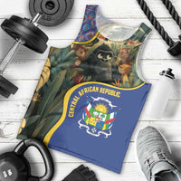 Central African Republic Men Tank Top with Jungle Animal Design and National Emblem Pattern - Wonder Print Shop