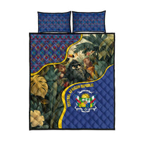Central African Republic Quilt Bed Set with Jungle Animal Design and National Emblem Pattern - Wonder Print Shop