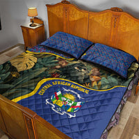 Central African Republic Quilt Bed Set with Jungle Animal Design and National Emblem Pattern - Wonder Print Shop