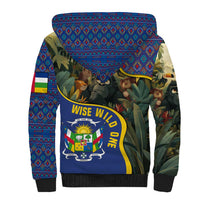 Central African Republic Sherpa Hoodie with Jungle Animal Design and National Emblem Pattern - Wonder Print Shop