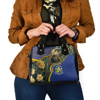 Central African Republic Shoulder Handbag with Jungle Animal Design and National Emblem Pattern - Wonder Print Shop