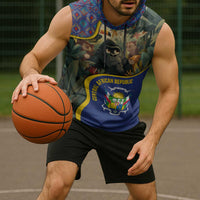Central African Republic Sleeveless Hoodie with Jungle Animal Design and National Emblem Pattern - Wonder Print Shop