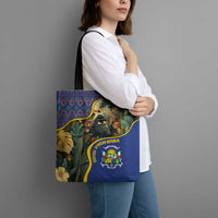 Central African Republic Tote Bag with Jungle Animal Design and National Emblem Pattern - Wonder Print Shop