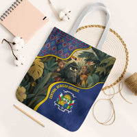Central African Republic Tote Bag with Jungle Animal Design and National Emblem Pattern - Wonder Print Shop