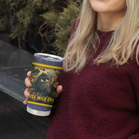 Central African Republic Tumbler Cup with Jungle Animal Design and National Emblem Pattern - Wonder Print Shop