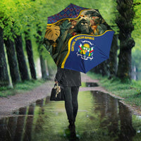 Central African Republic Umbrella with Jungle Animal Design and National Emblem Pattern - Wonder Print Shop