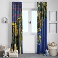Central African Republic Window Curtain with Jungle Animal Design and National Emblem Pattern - Wonder Print Shop