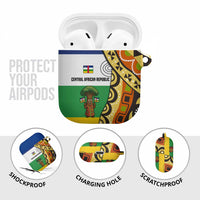 Central African Republic AirPods Case with Cartoon Baobab Design and Flag Pattern - Wonder Print Shop