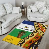 Central African Republic Area Rug with Cartoon Baobab Design and Flag Pattern - Wonder Print Shop
